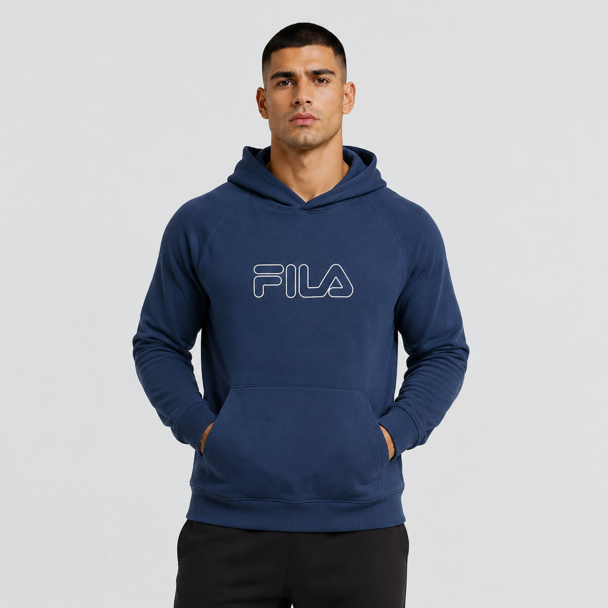 Moletom Com Capuz Fila Outline Light Marinho