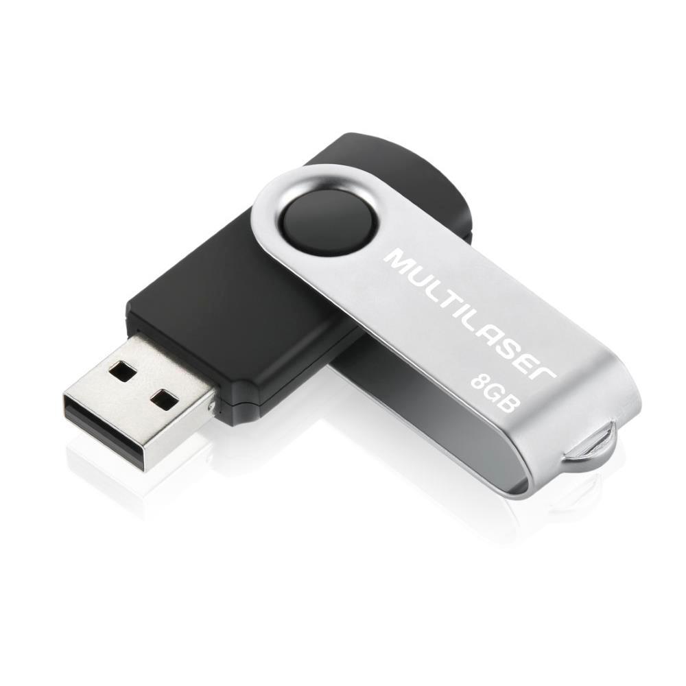 Pen Drive Multilaser 8GB Twist Preto - PD587
