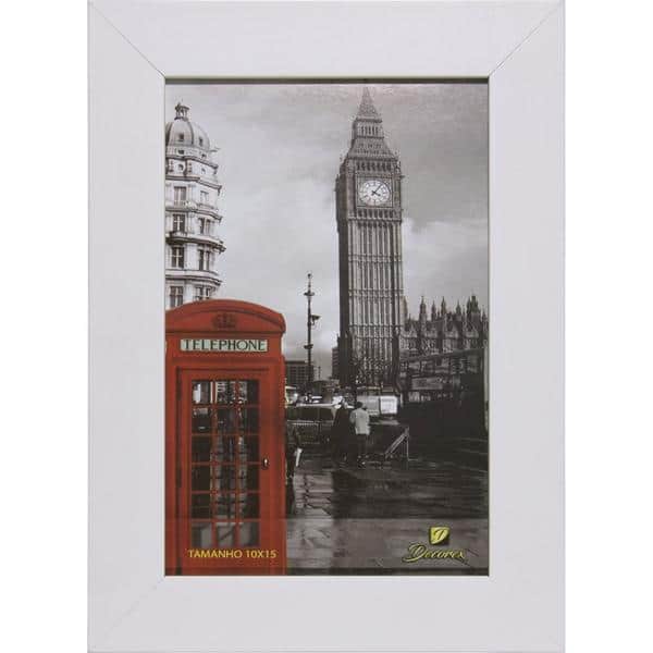 Porta Retrato Liso, 10cm x 15cm, Branco, PRL1015, Decorex - PT 1 UN