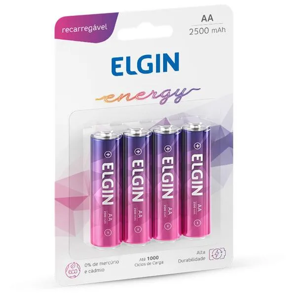 AA-2500 MAH-PILHA RECAR. BLIST.4 ELGIN