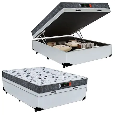 Cama Box Baú Casal + Colchão Ortopédico Prime