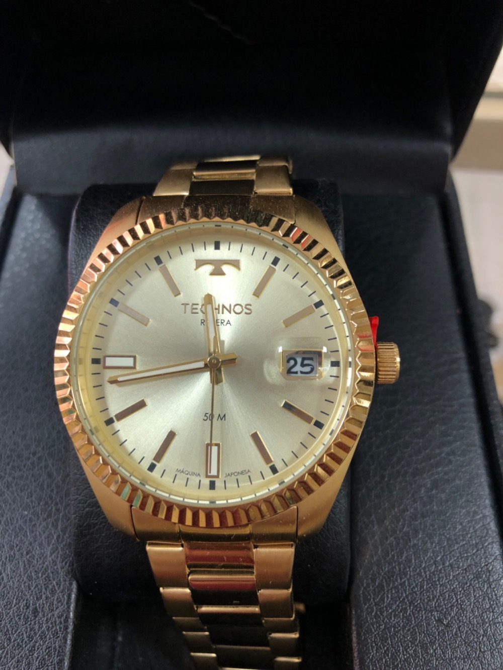 Relógio Technos Riviera Gold Dial 44 mm — Único, Novo