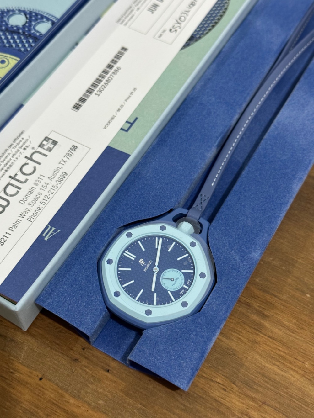 Audemars Piguet x Swatch Relógio Royal Pop LAN BA Blue 40 mm — Único, Novo