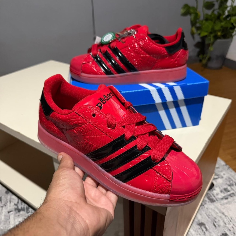 Sp5der x adidas Superstar Red Black — 40, Novo