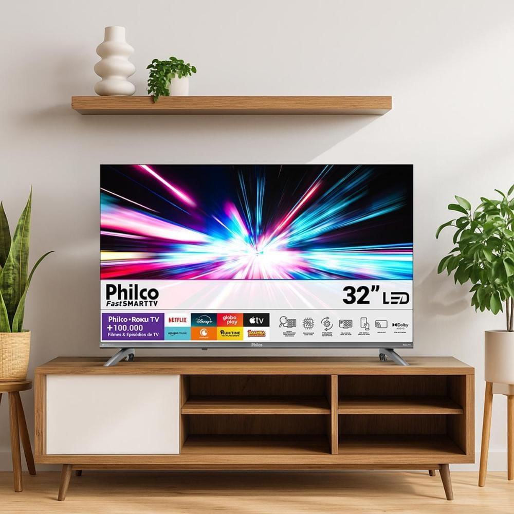 Foto 2 de Smart TV 32 polegadas HD Philco P32CRB Roku TV HDR10 Dolby Audio