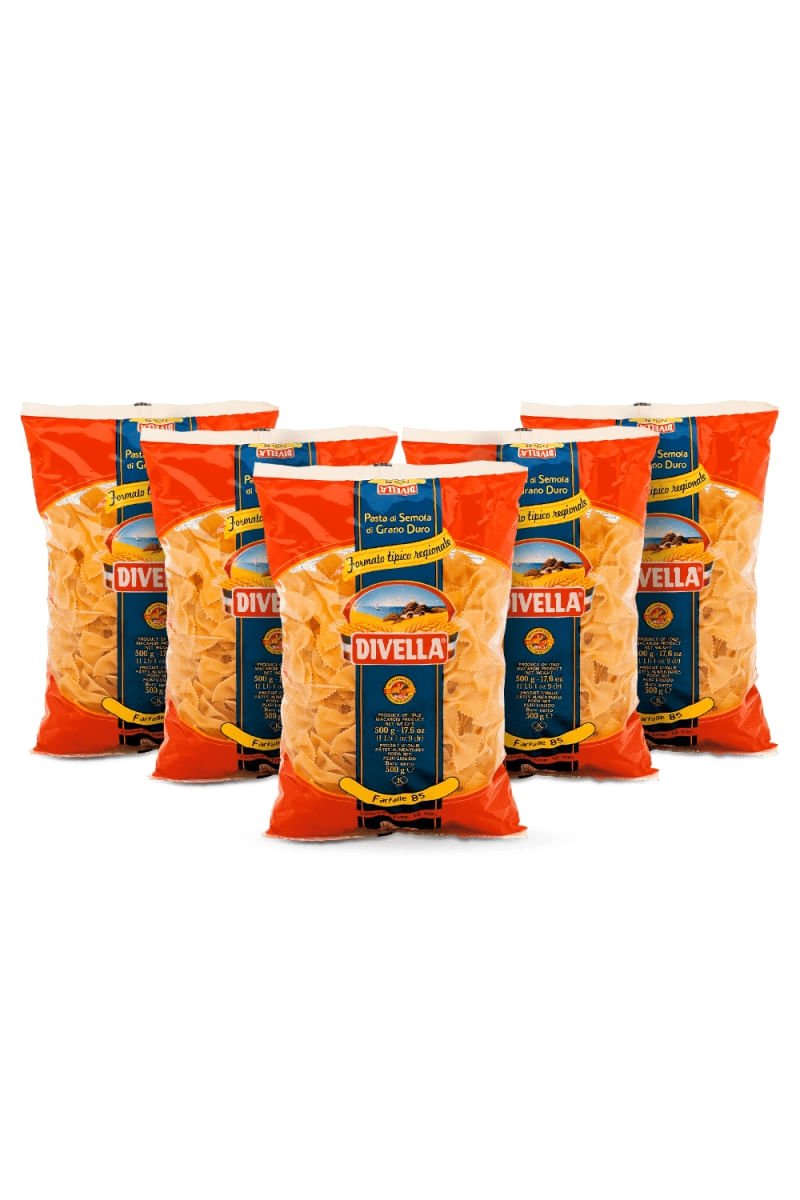 Kit 5 Farfalle Italiano 500G Divella