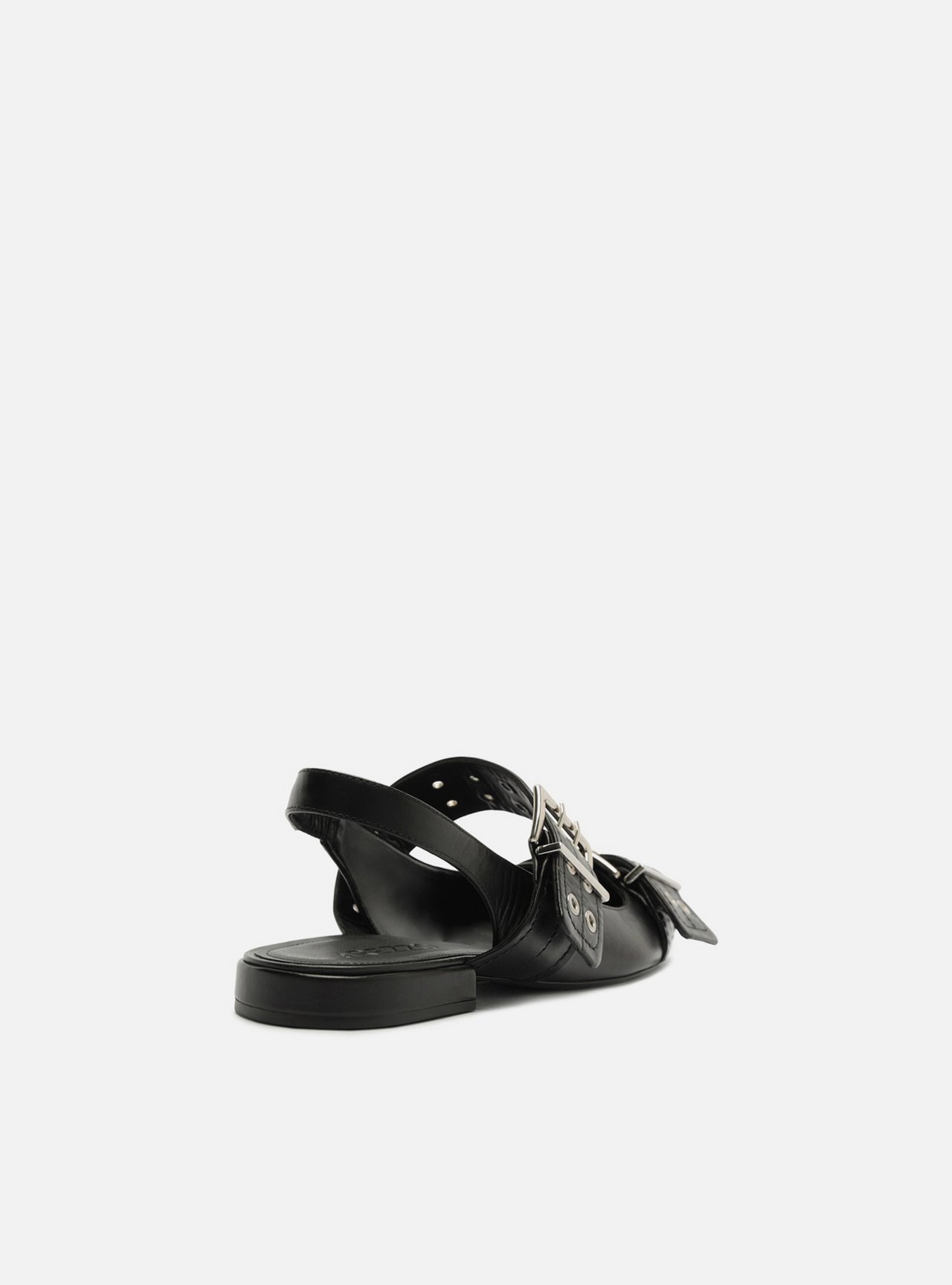 Foto 3 de Sapatilha Preta Couro Slingback