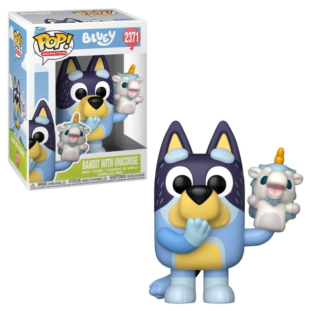 Boneco Funko Pop! Bluey - Bandit Com Unicornio
