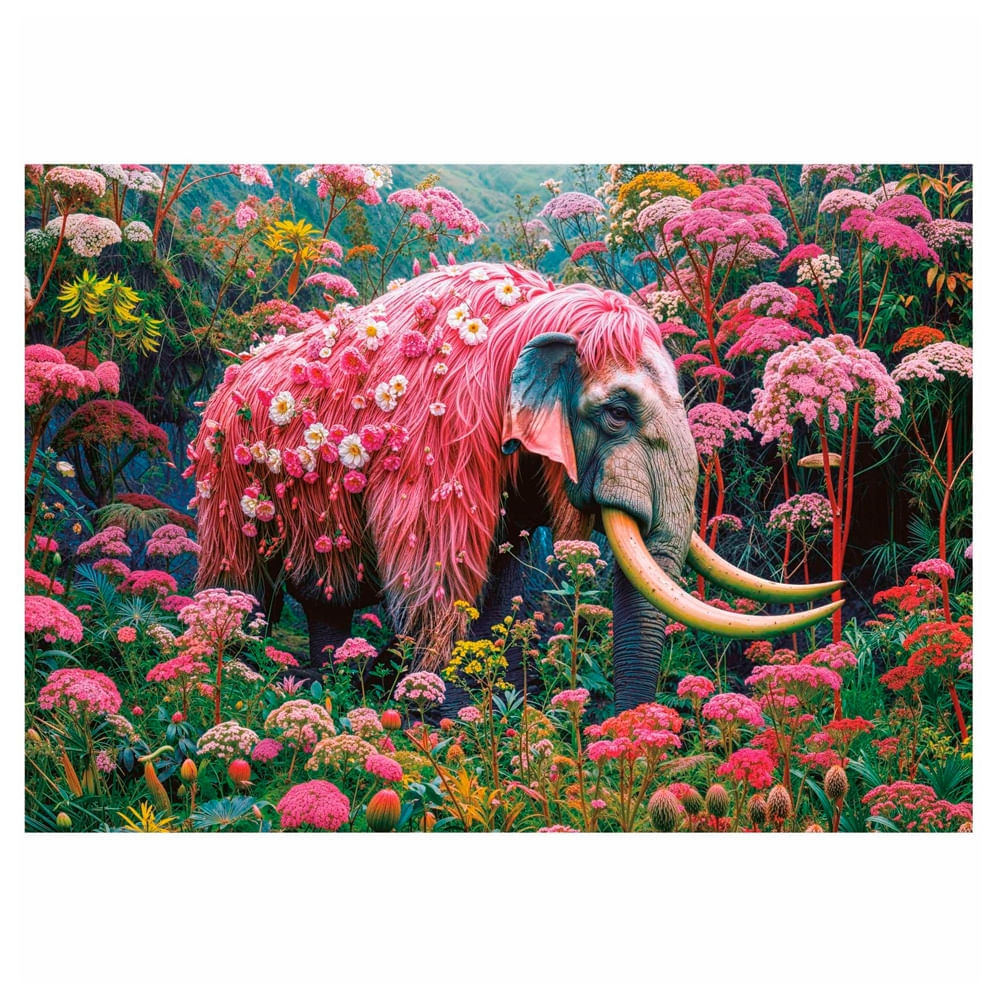 Foto 2 de Puzzle 1000 Peças Elefante Florido - Educa 20229