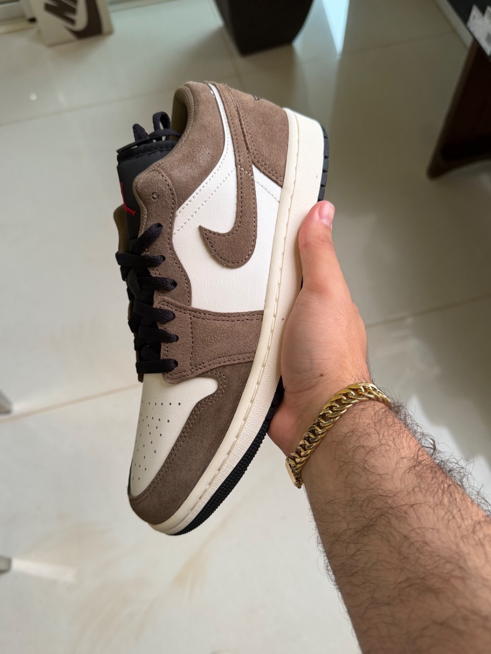 Air Jordan 1 Low Palomino Phantom Sail Black — 39.5, Novo