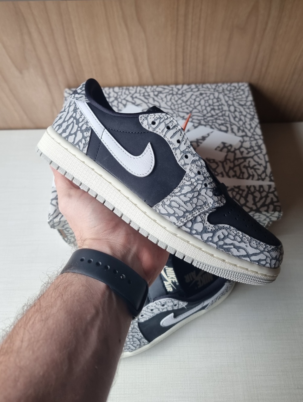 Air Jordan 1 Low OG Feminino Black Cement — 35, Novo