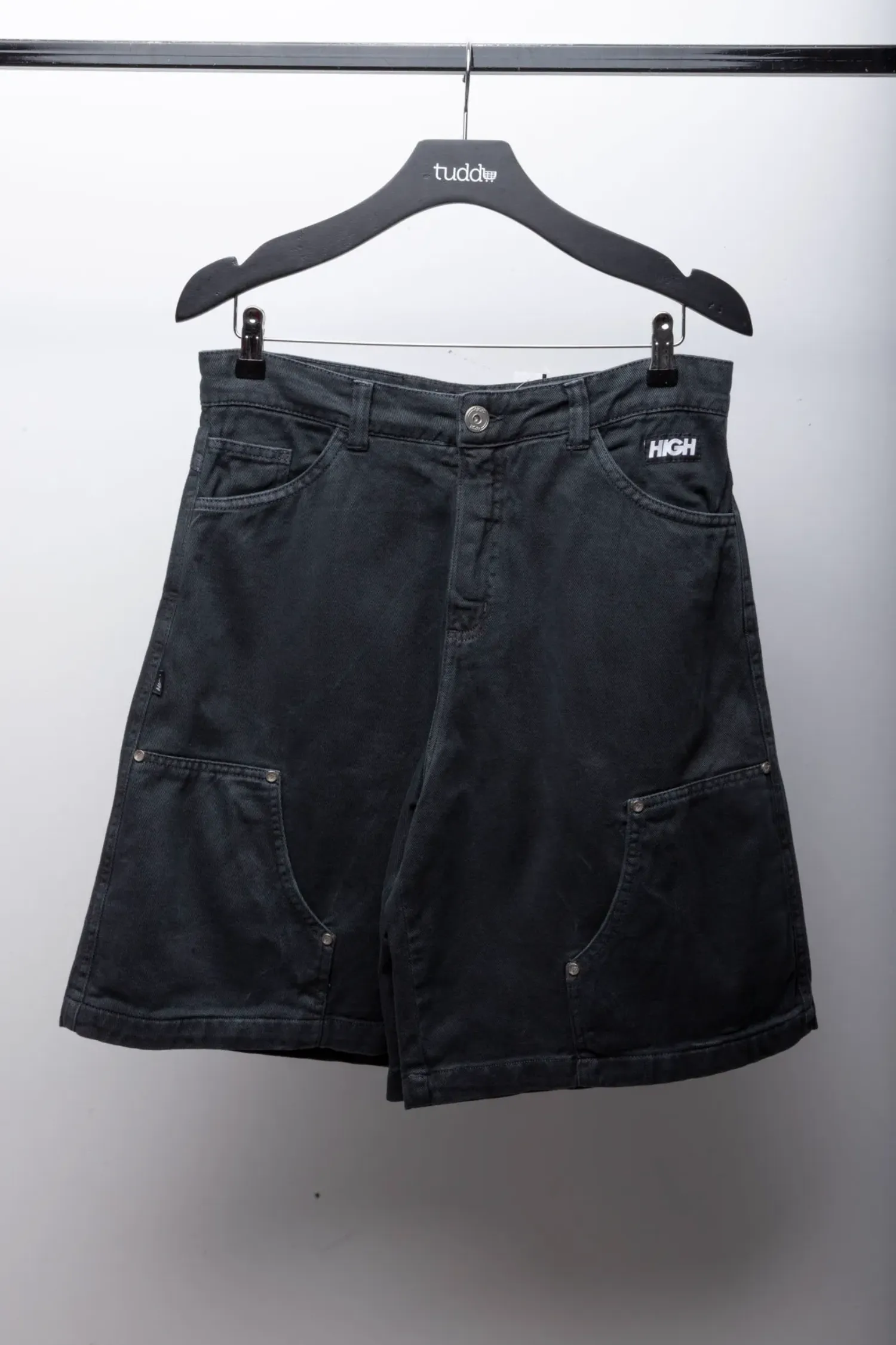 Shorts High Company Jeans Grey — 40, Novo