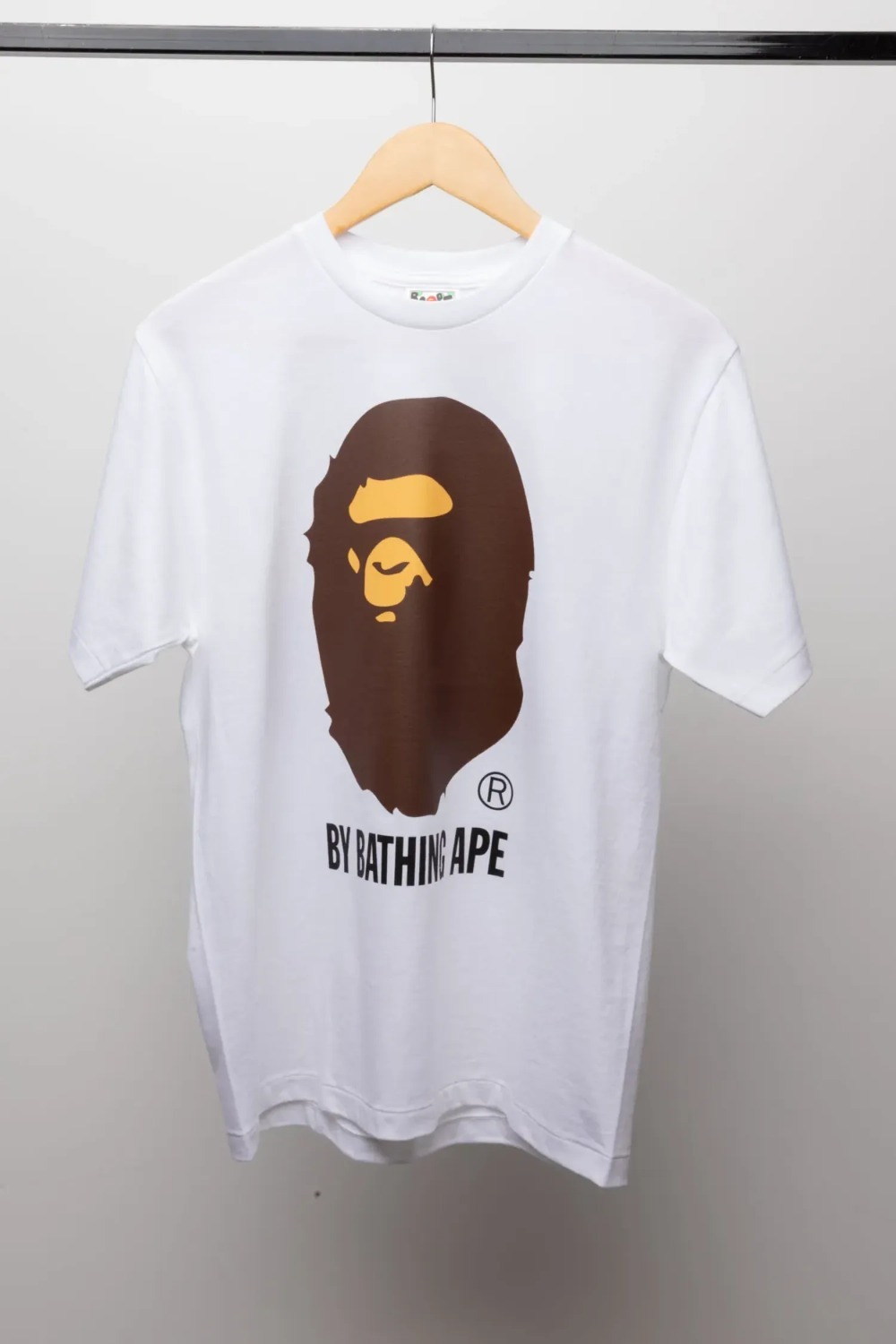Camiseta BAPE Big Ape Head White Brown — G, Novo