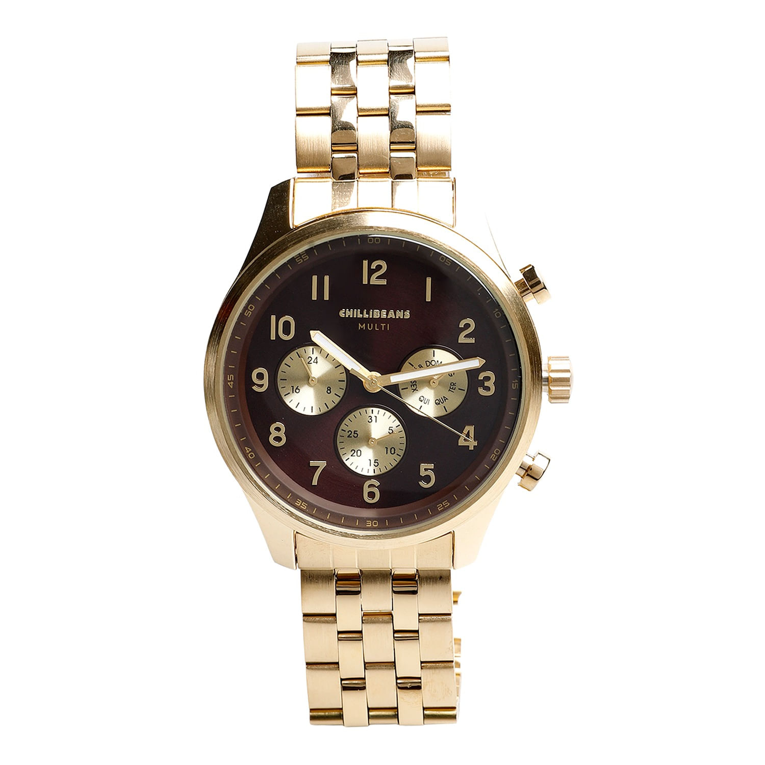 Relógio Analógico Masculino Chilli Beans Multifunção Metal Dourado RE.MT.1780.2121 M