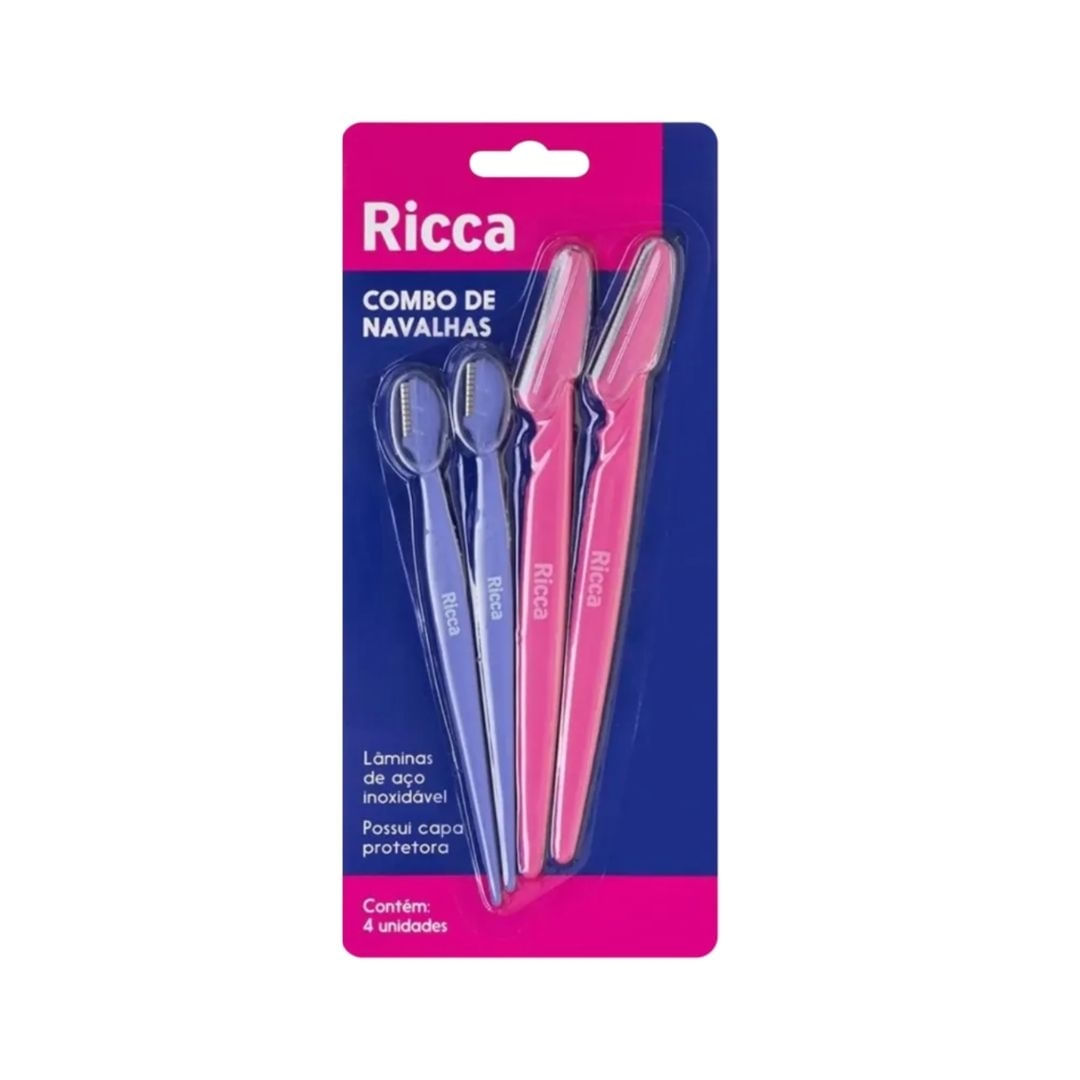 Ricca - Conjunto Com 4 Navalhas Para Sobrancelha