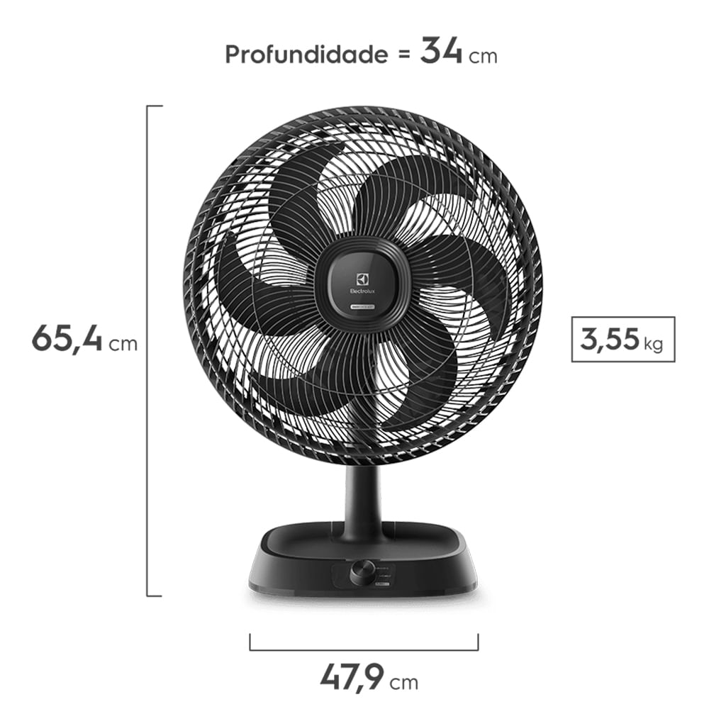 Foto 2 de Ventilador de Mesa Electrolux Efficient DuoForce Air+ com 03 Velocidades Cinza - EFD40