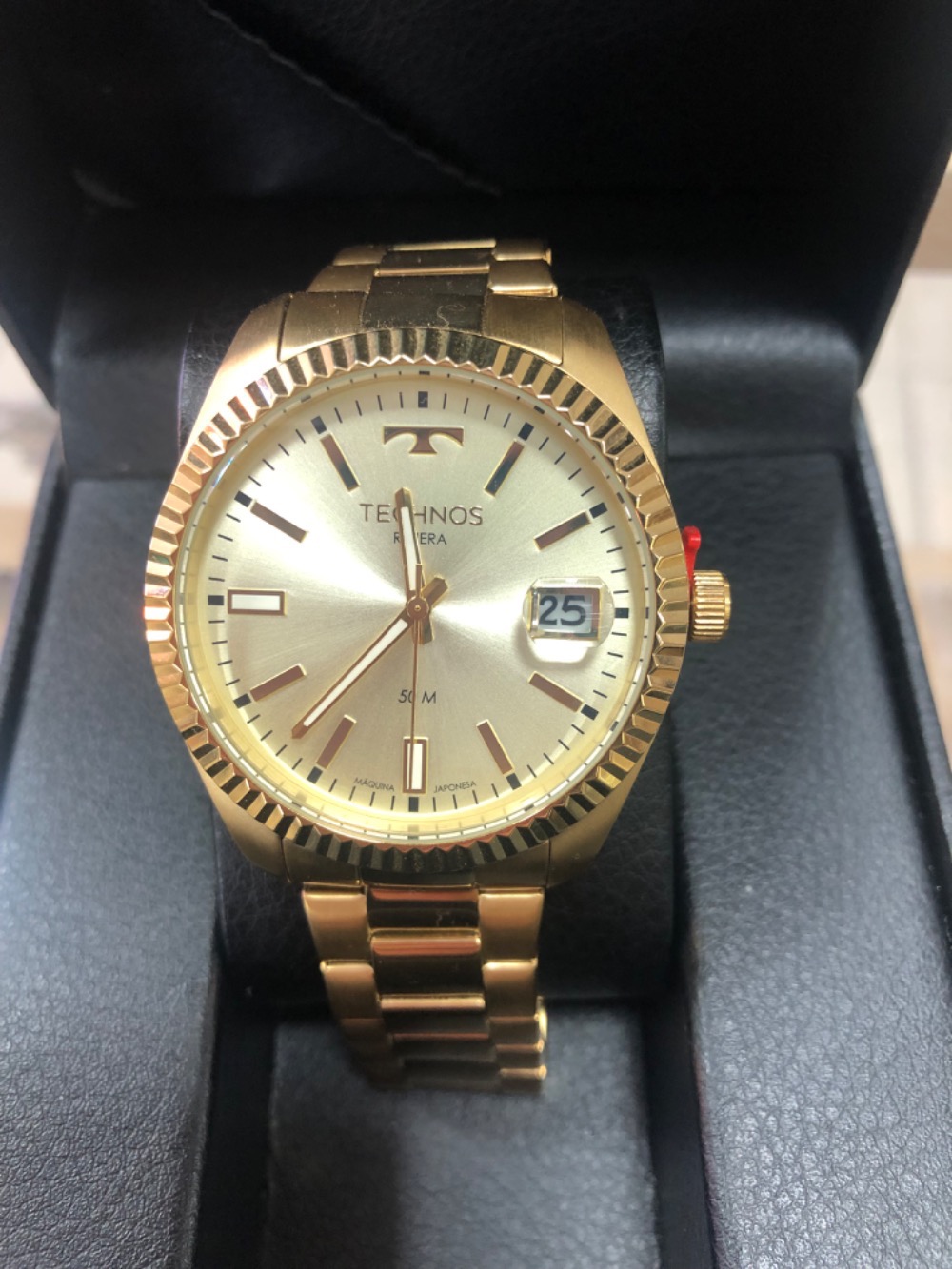 Relógio Technos Riviera Gold Dial 44 mm — Único, Novo