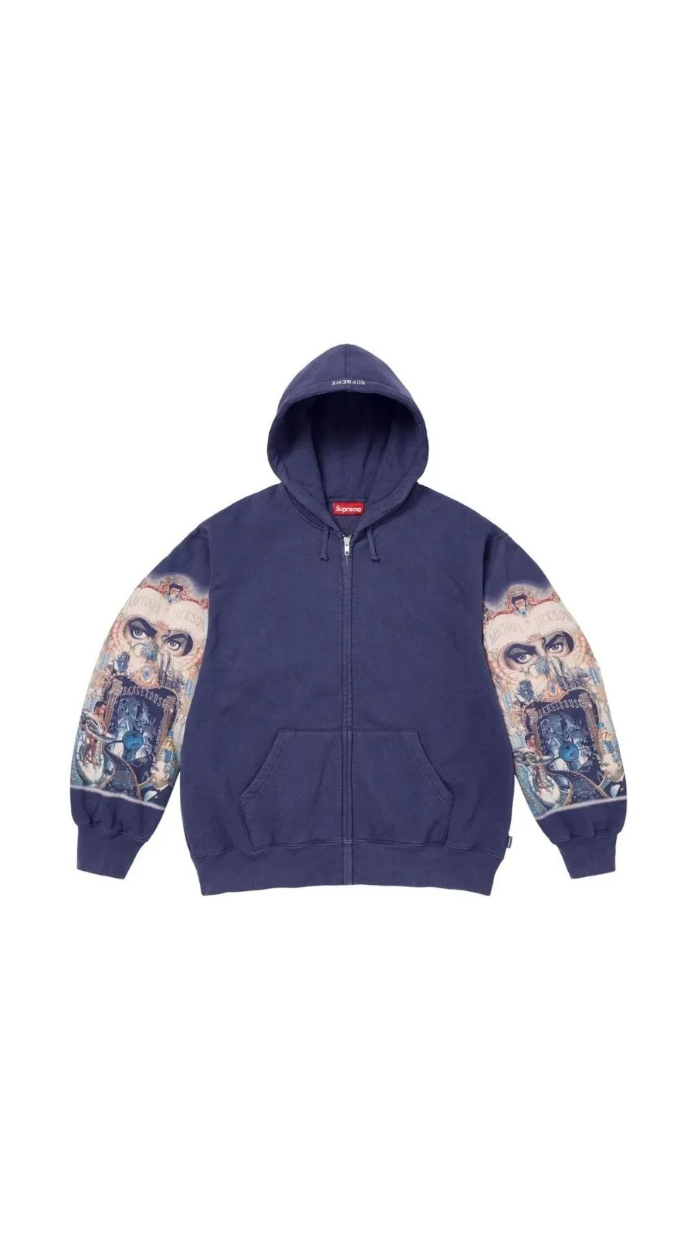 Michael Jackson x Supreme Dangerous Jaqueta Zip Up Washed Navy FW25-W18 — P / M / G / XG, Novo