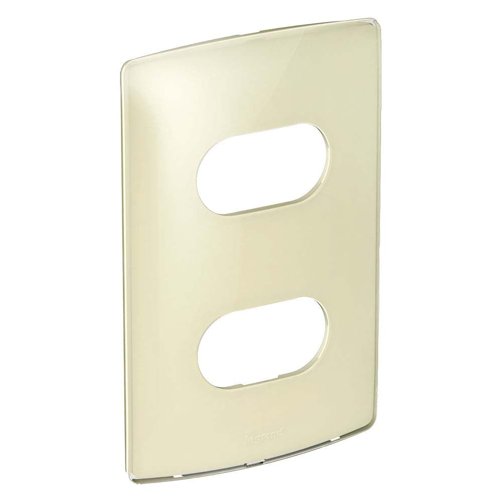 Placa 4x2 2 postos separados quinoa gloss Nereya Pial