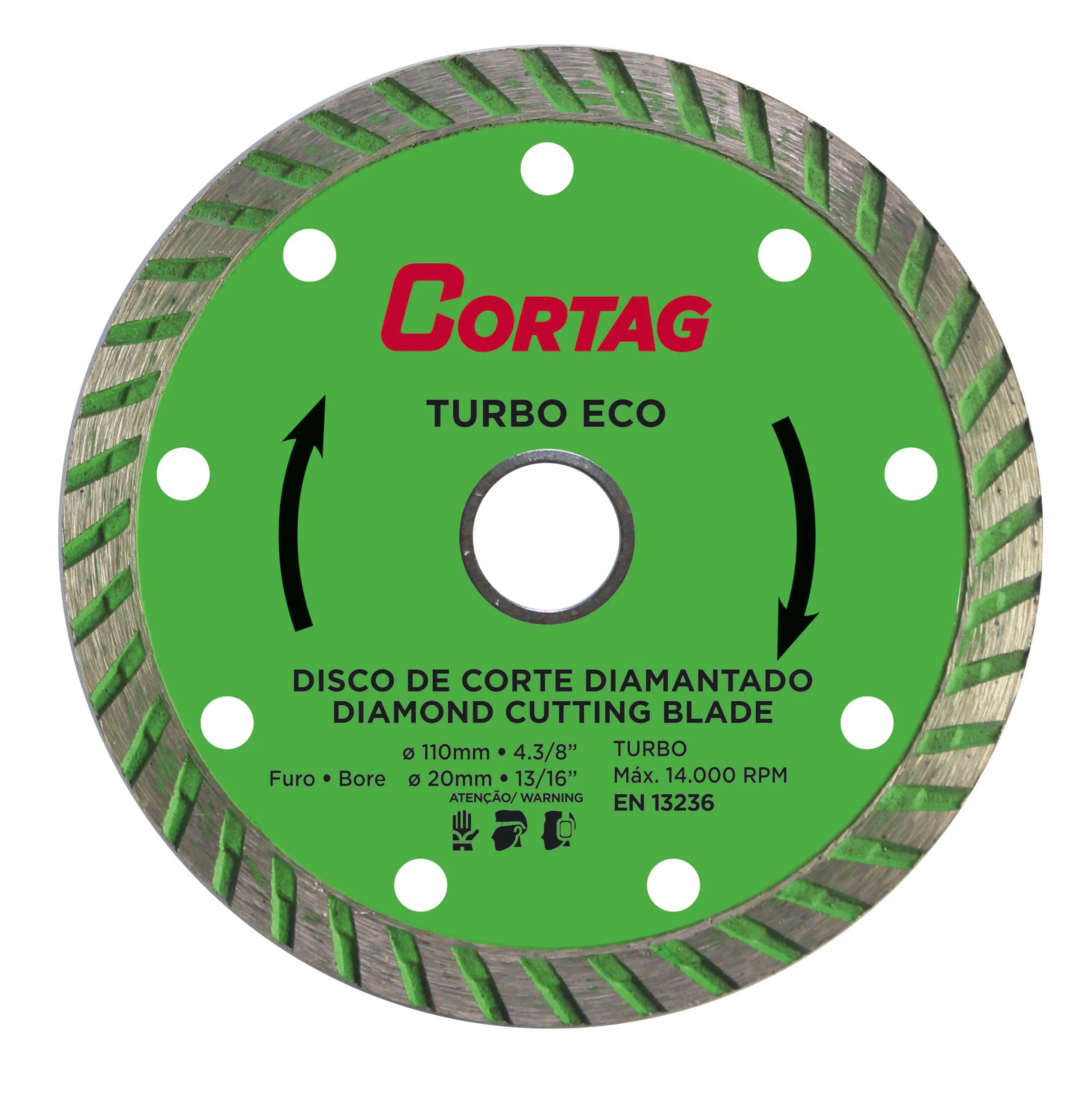 DISCO DIAMANT TURBO ECO 110FURO20MM CORTAG