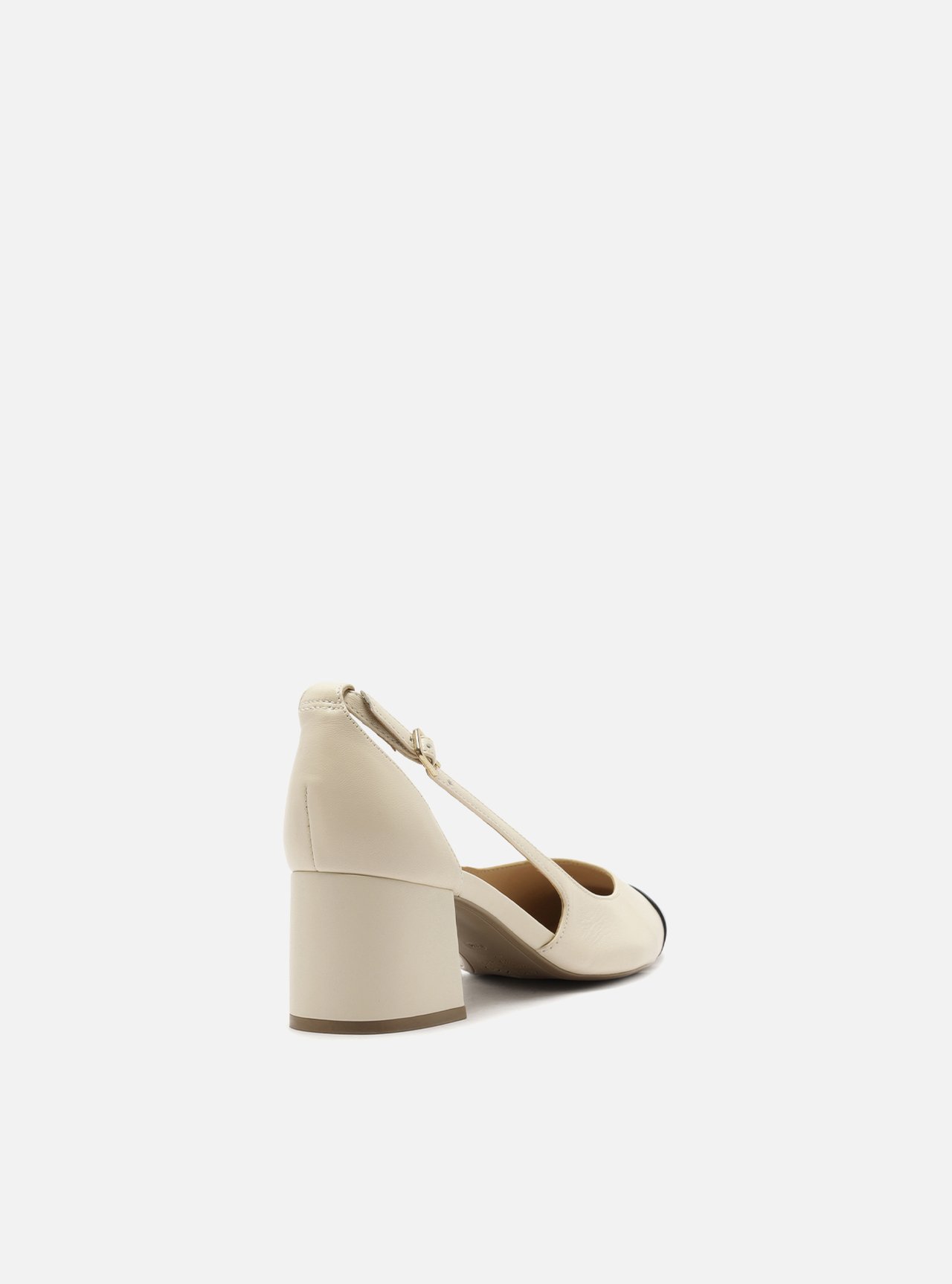 Foto 3 de Scarpin Off-White Couro Cap Toe Aberto