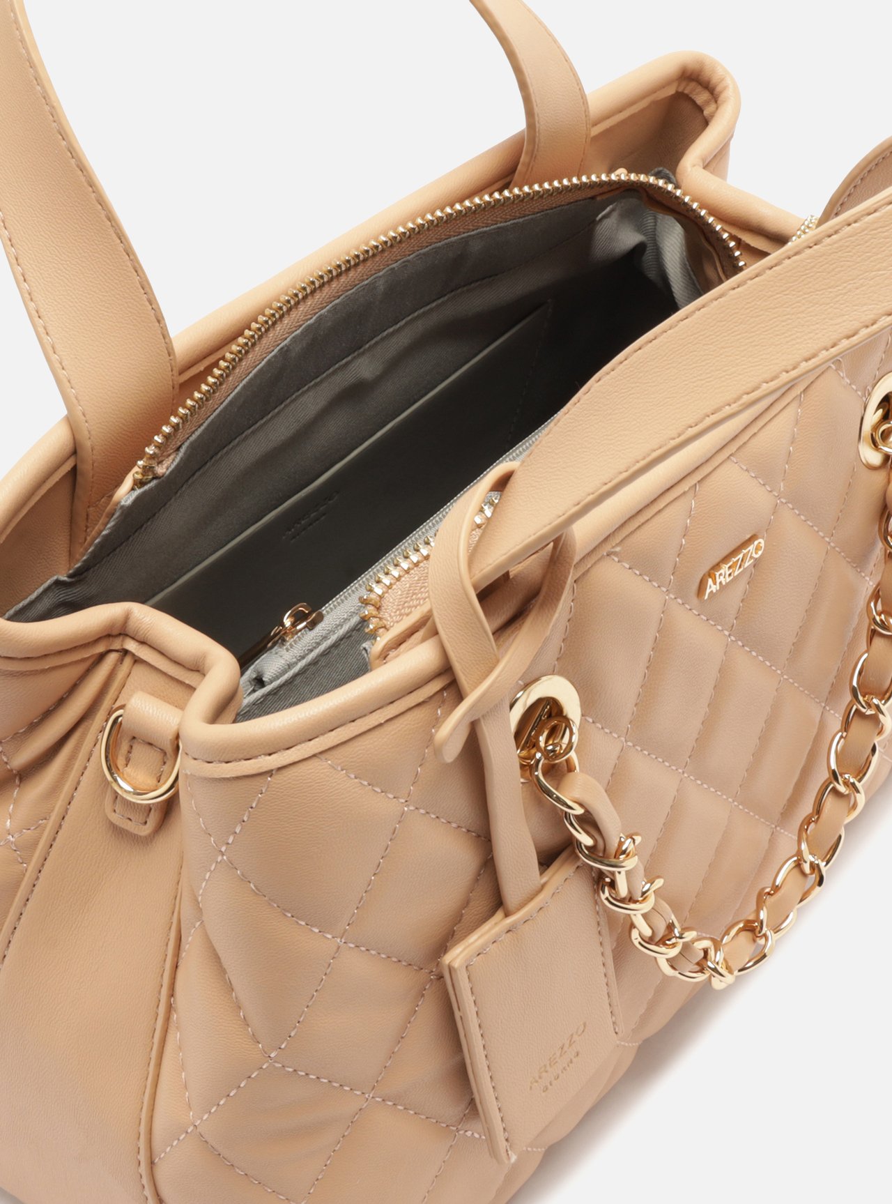Foto 4 de Bolsa Tote Nude Média Matelassê Bag Charm