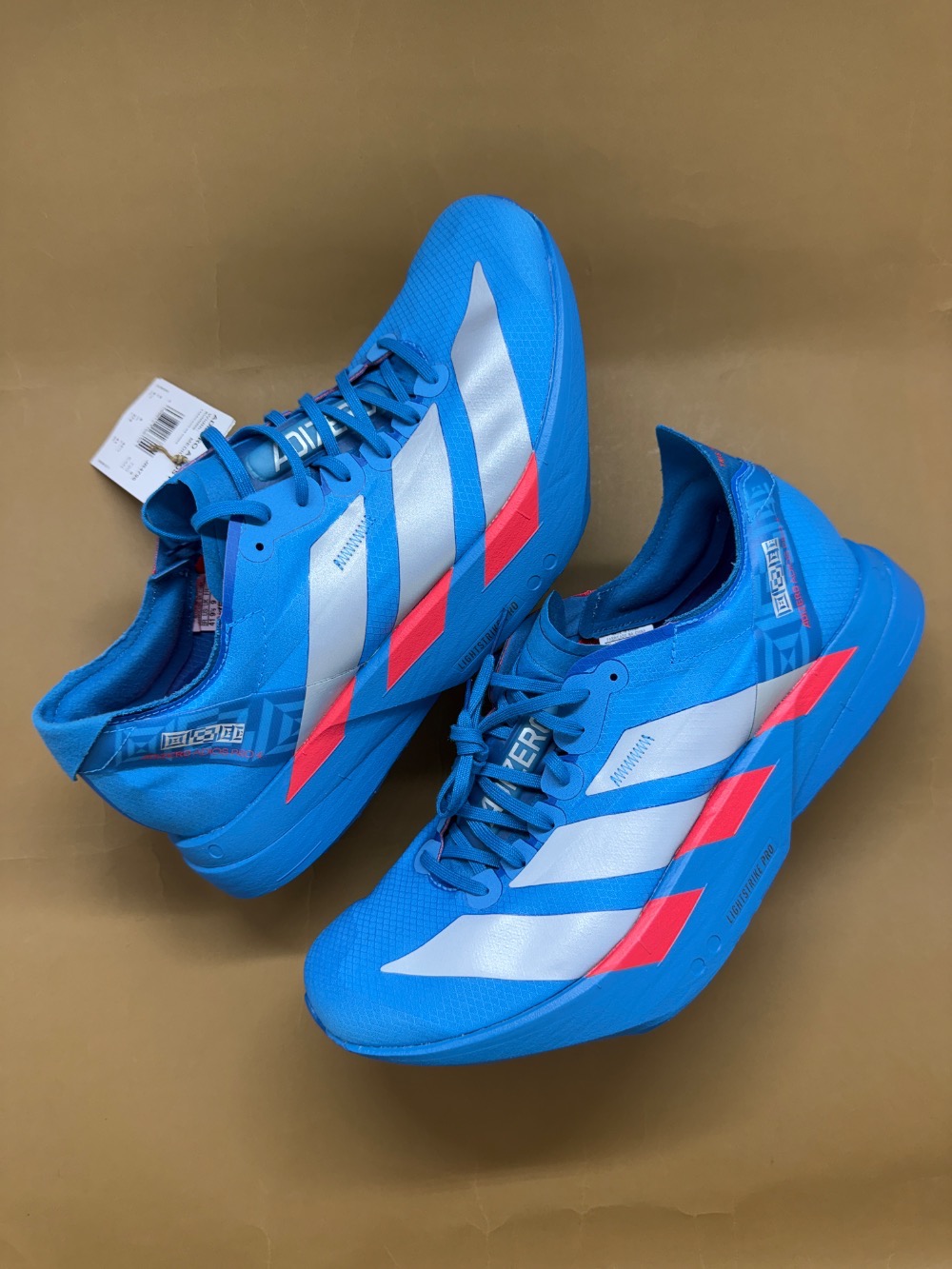 adidas Adizero Adios Pro 4 Solar Blue Silver Metallic Lucid Red — 41, Novo