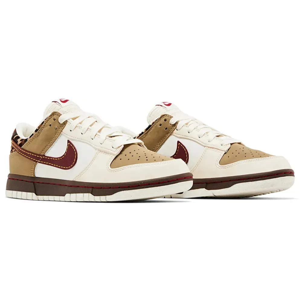 Nike Dunk Low Retro Khaki Team Red Pearl White — 42, Novo