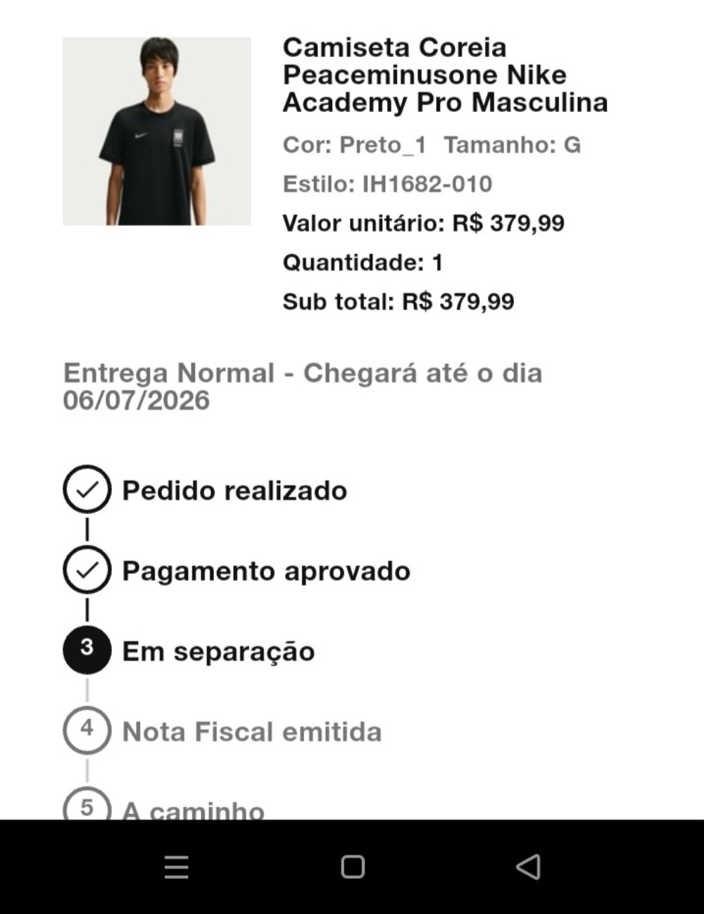 PEACEMINUSONE x South Korea x Nike Camiseta KFA Academy Pro Football Black — G, Novo