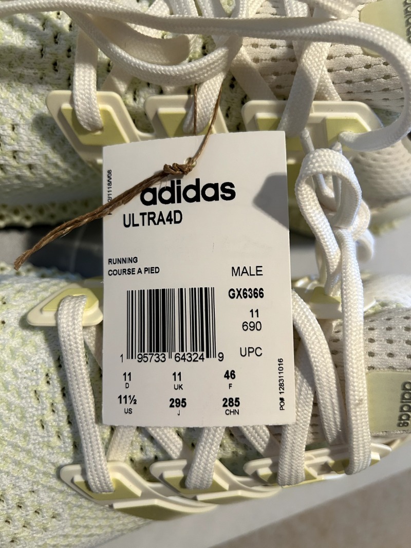 Foto 3 de adidas Ultra 4D Core White Almost Lime Silver Metallic — 38, Novo