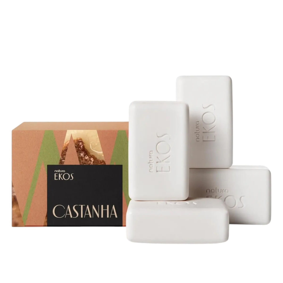 Sabonetes Em Barra Puro Vegetal Natura Ekos Castanha Caixa Com 4un de 100gr Cada REF EAN4859