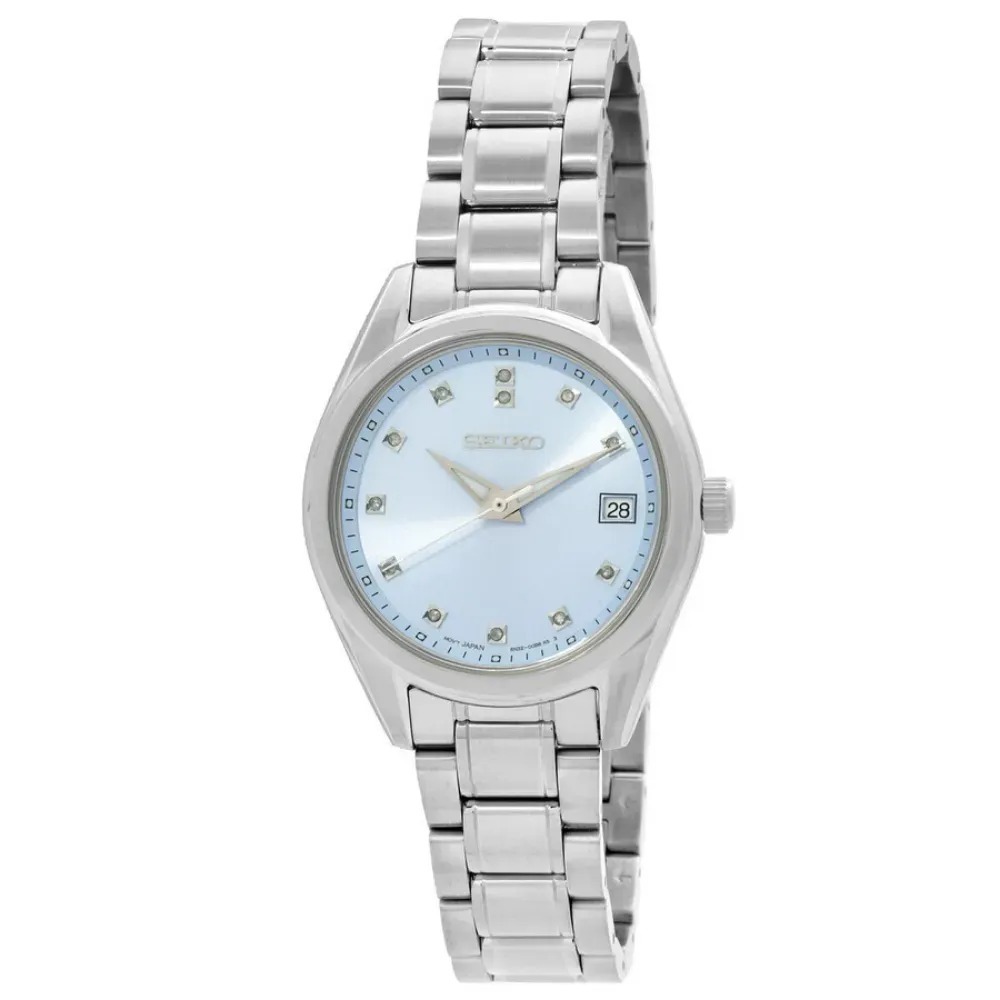 Relógio Seiko Diamonds Quartz Blue Dial 32mm — Único, Novo