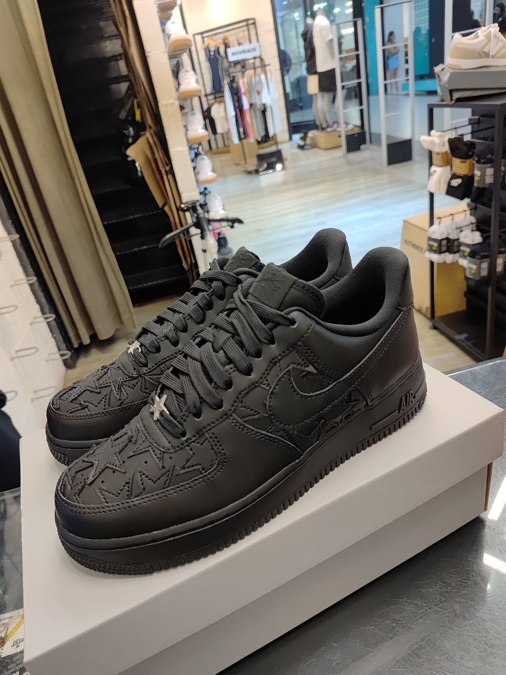 Nike Air Force 1 ´07 Edge Black Metallic Silver — 39, Novo