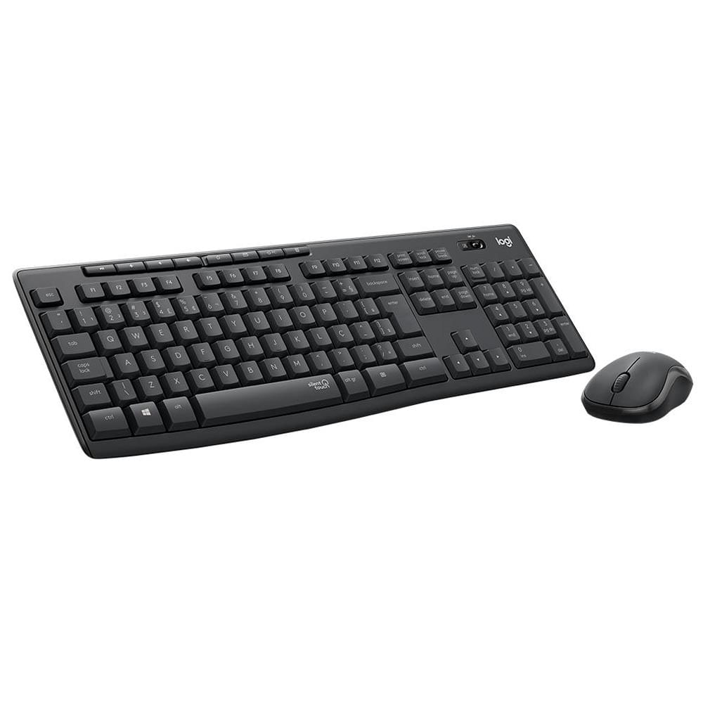 Combo Teclado e Mouse sem fio Logitech MK295 Silencioso, Conexão USB, Pilhas Inclusas e Layout ABNT2