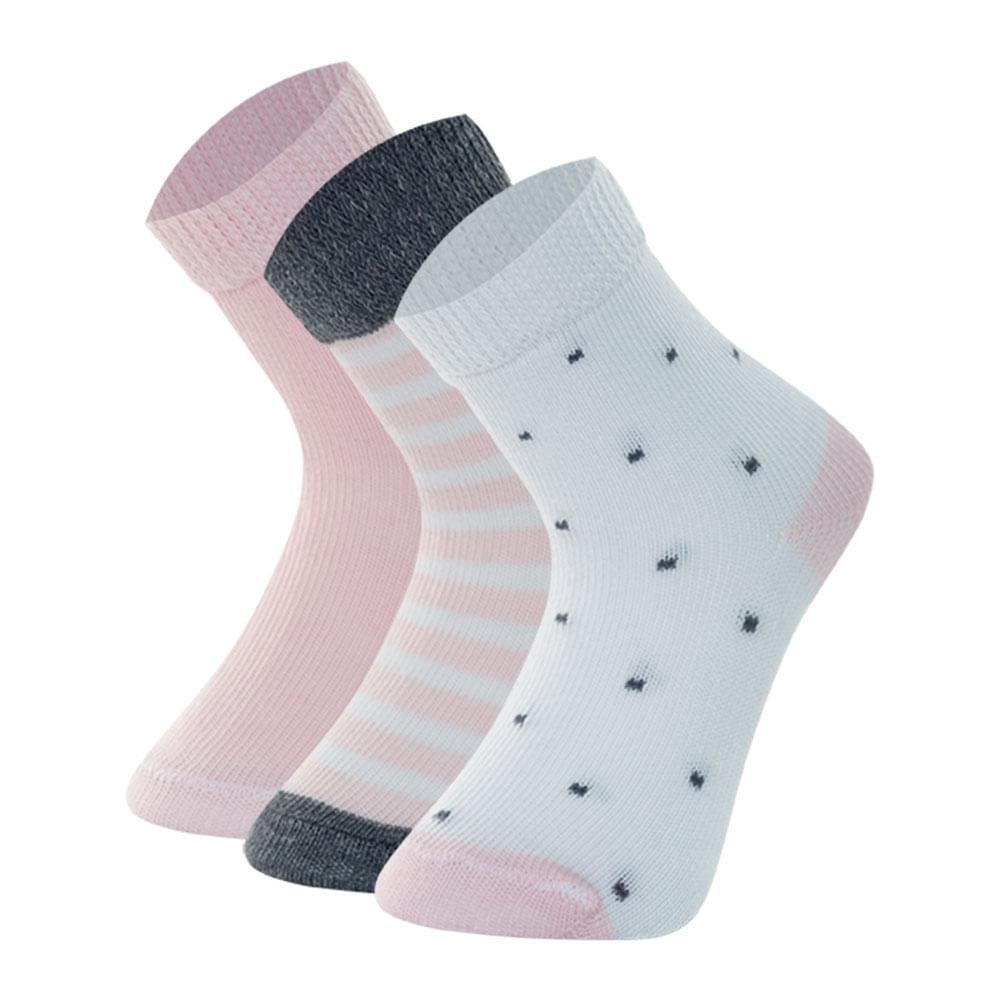 Kit 3 Pares Meias Cano Médio Bebê Mash Infantil