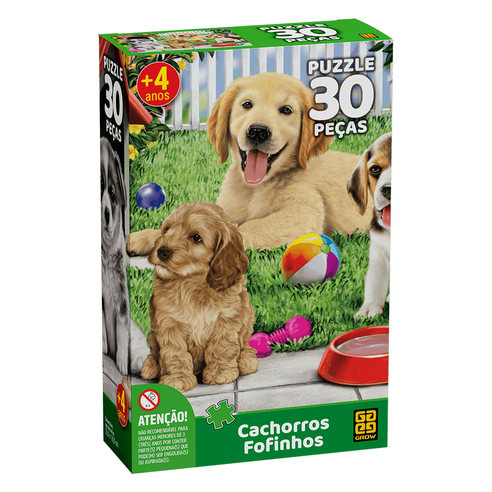 Foto 3 de Quebra-cabeça 30 peças Cachorros Fofinhos