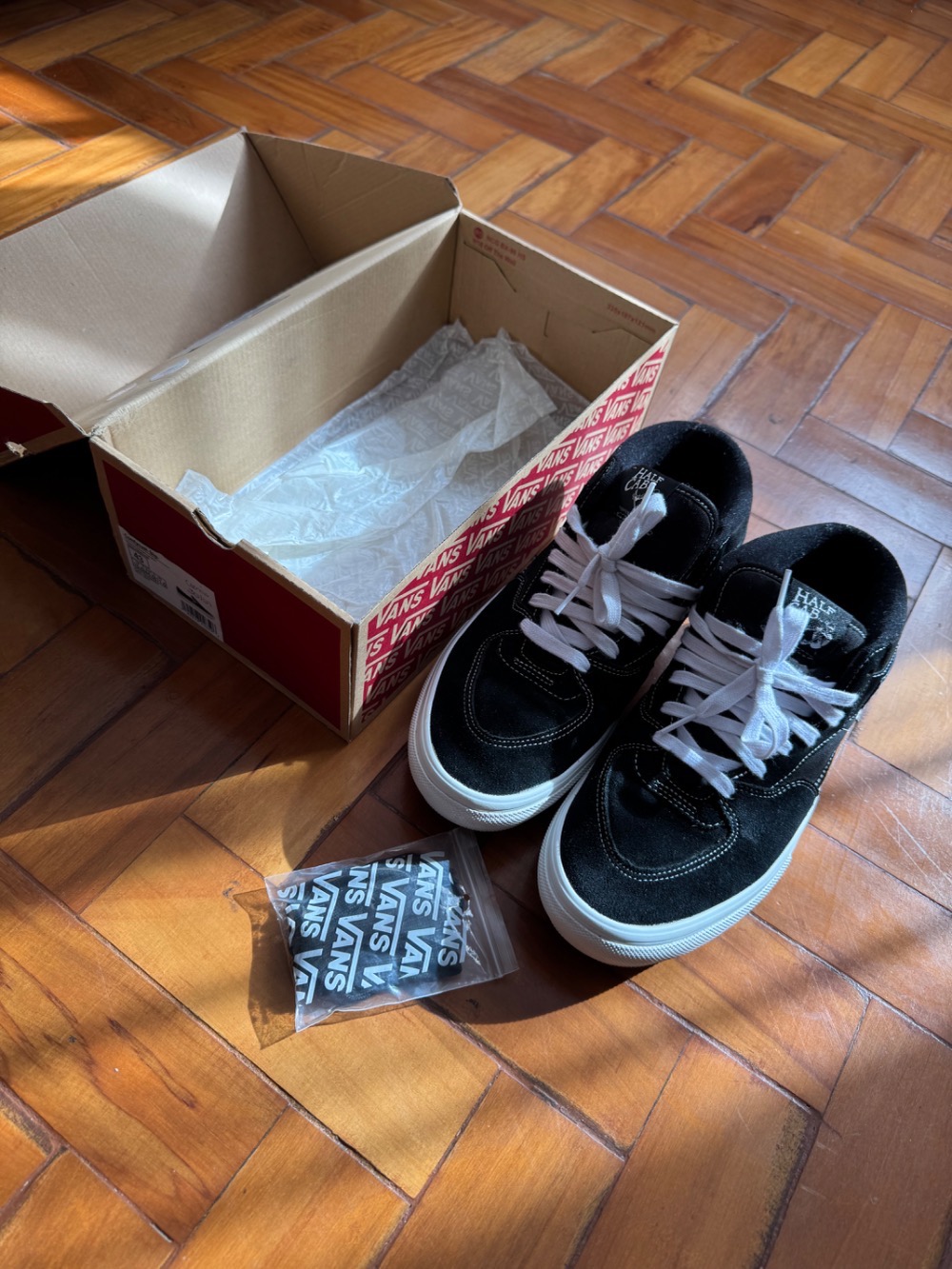 Vans Half Cab Black White — 43, Novo