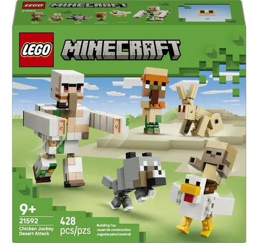 LEGO Minecraft Ataque Deserto Cavaleiro Galinha 428pç