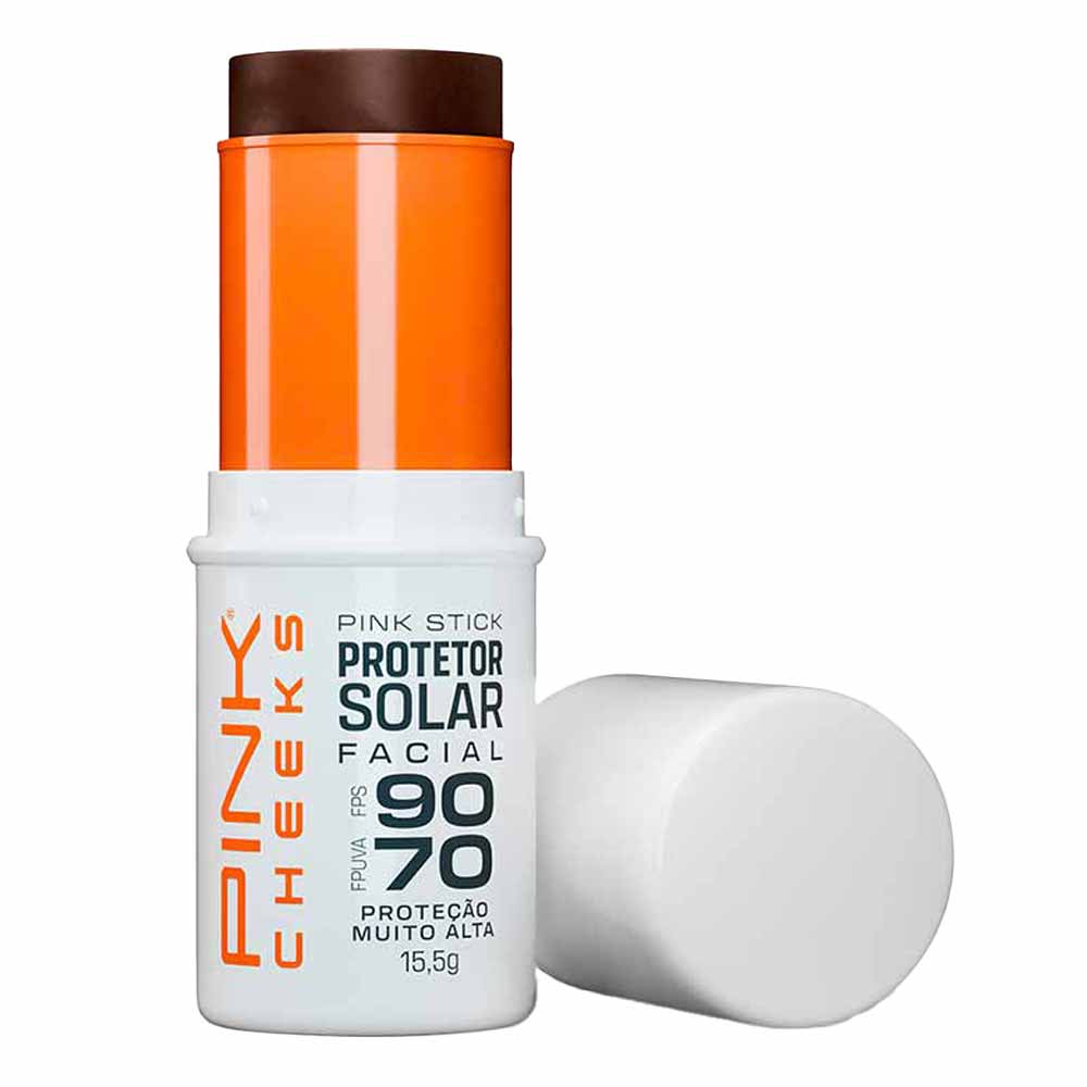 Protetor Solar Facial Com Cor Pink Stick FPS90 — 100km