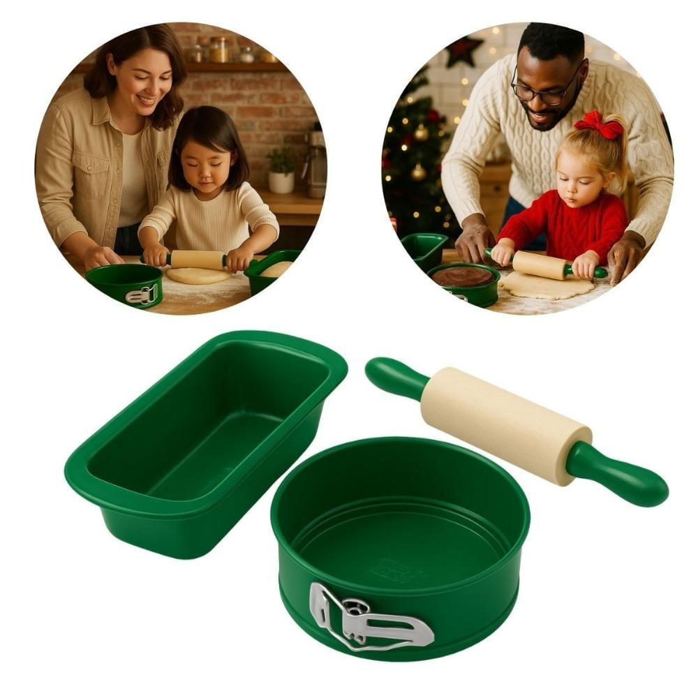 Kit Confeitaria Infantil Mini Rolinho Massa Forma Pão e Bolo