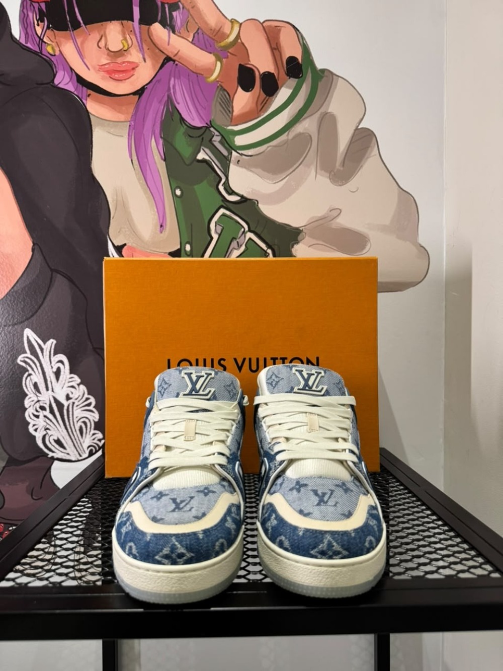 Louis Vuitton LV Trainer Jeans Monogram Blue — 42.5, Usado