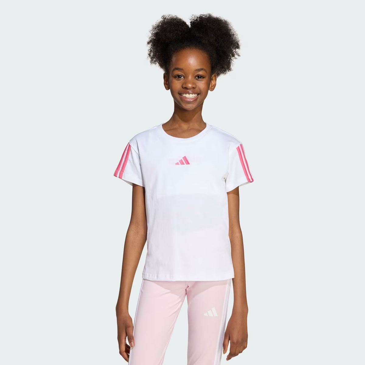 Camiseta Adidas 3S 160 Juvenil Branca