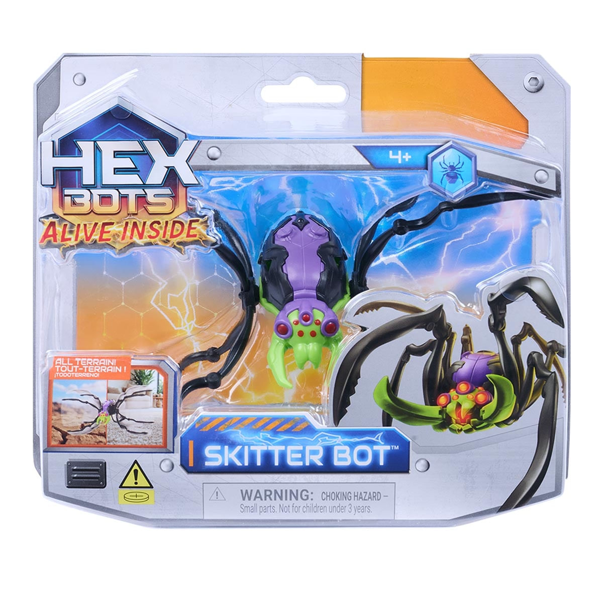 Robô Aracnídeo Preto e Roxo - Hex Bots
