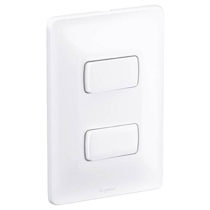 Interruptor Legrand Pial Zeffia - Duplo - 10A - Branco - 680101