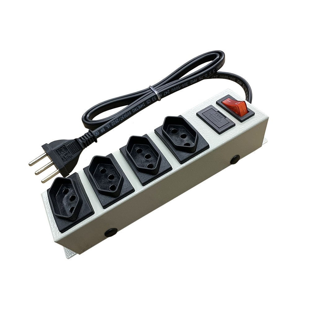 Filtro De Linha 4 Tomadas Metalico Bivolt 2200Va Max Multicraft