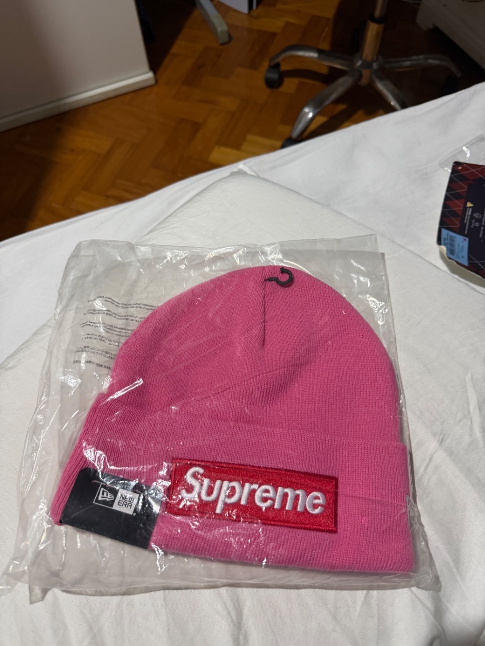 New Era x Supreme Touca Box Logo Magenta FW25-W15 — Único, Novo