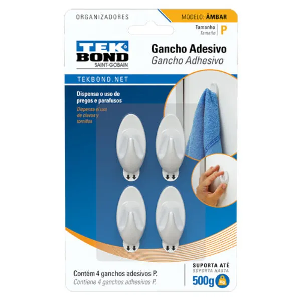 GANCHO AMBAR DE PLAST BRANCO P TEKBOND