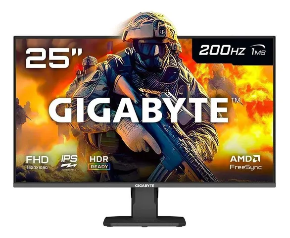 Monitor Gamer Gigabyte 25 FHD 200Hz 1ms IPS FreeSync