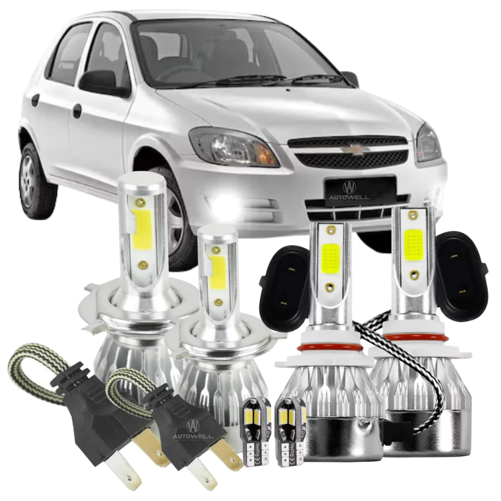 Kit Lâmpada Super Led 6500k Celta Prisma 2006 2007 2008 2009 2010 2011 2012 2012