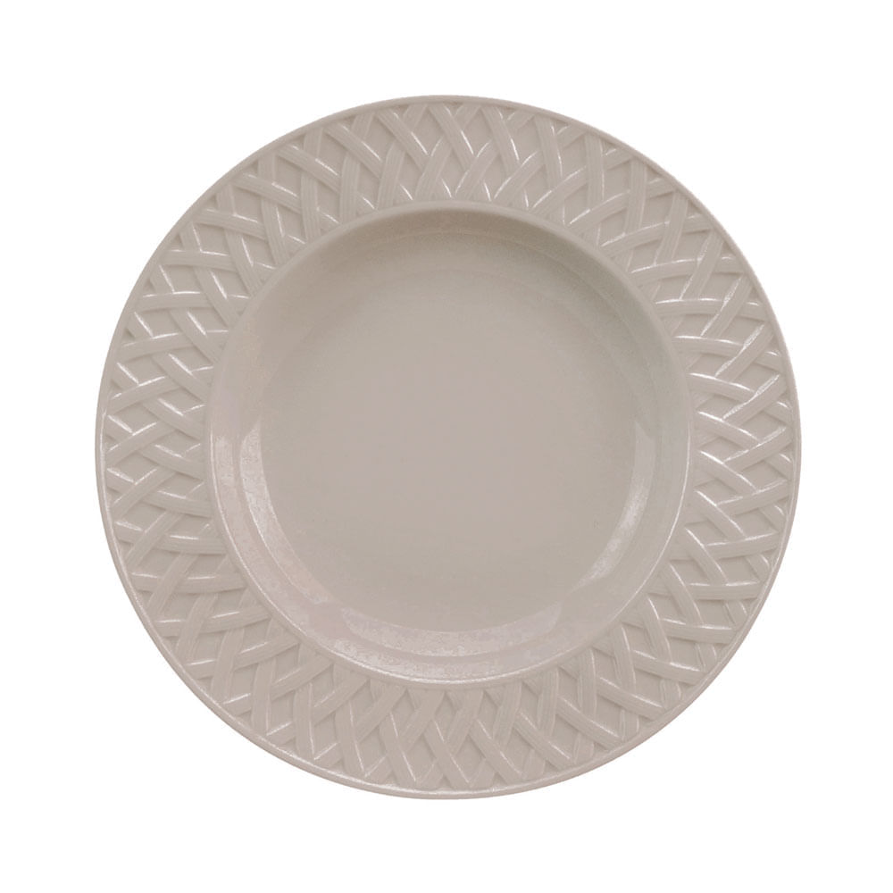 Prato Sobremesa Louisiane Taupe 220 mm 6 Peças Porcelaine de Limoges Philippe Deshoulieres
